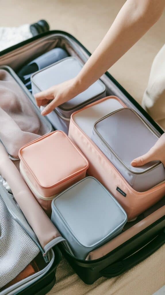 Neatly packed cubes inside your carry-on