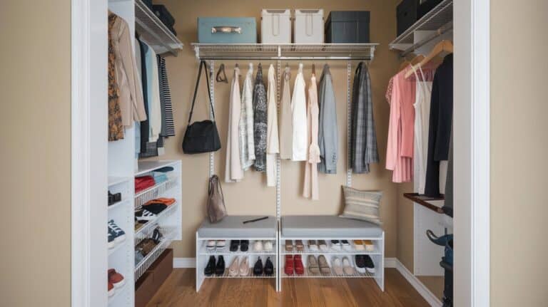 A photo of a tiny closet.