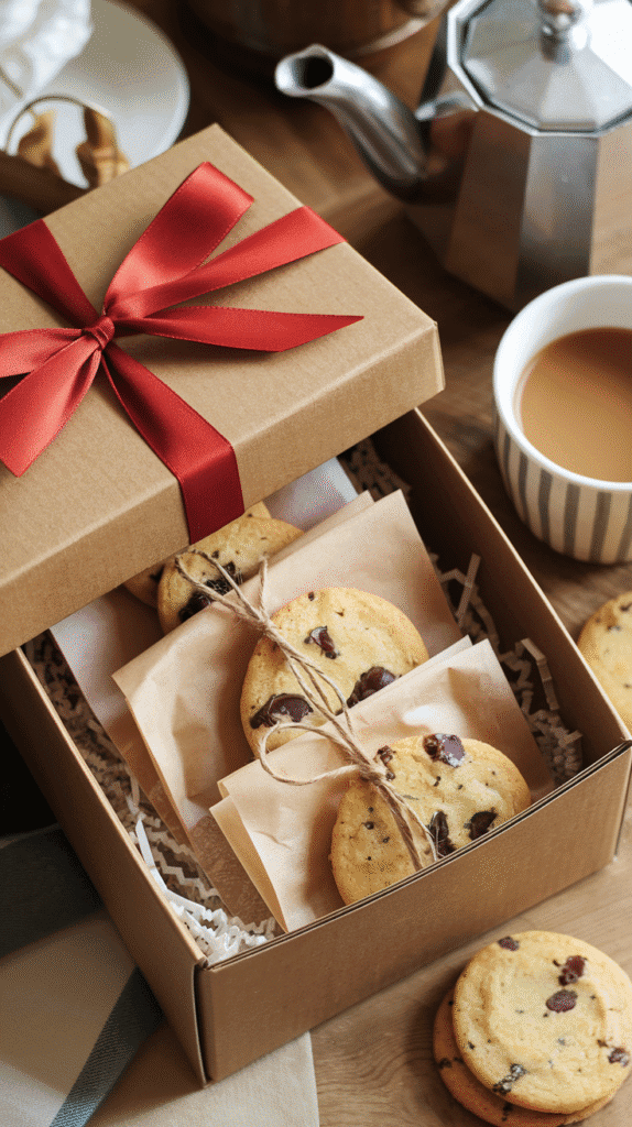 Wonderful Pistachio-Chocolate cookies as a gift.