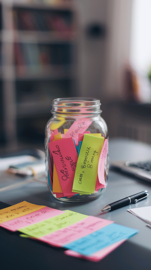 Add playfulness to your dreams with a goal jar. Turn your goals into a fun and tangible activity.