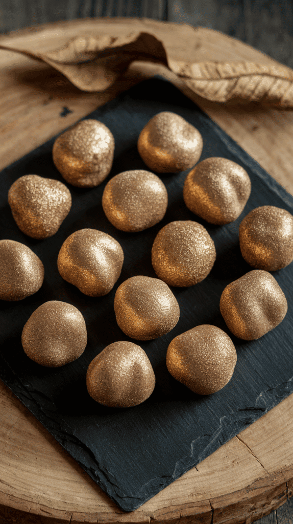 Inspired by the glam of Dubai dessert plating, these truffles look like they came from a five-star lounge.