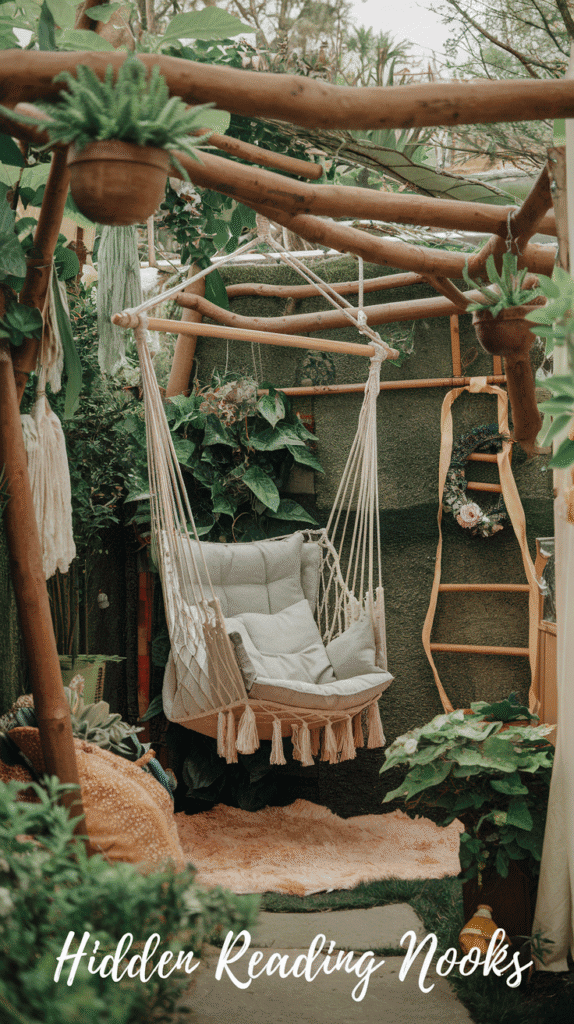 Escape into nature with cozy, hidden reading nooks designed to be your retreat for relaxation and imagination.