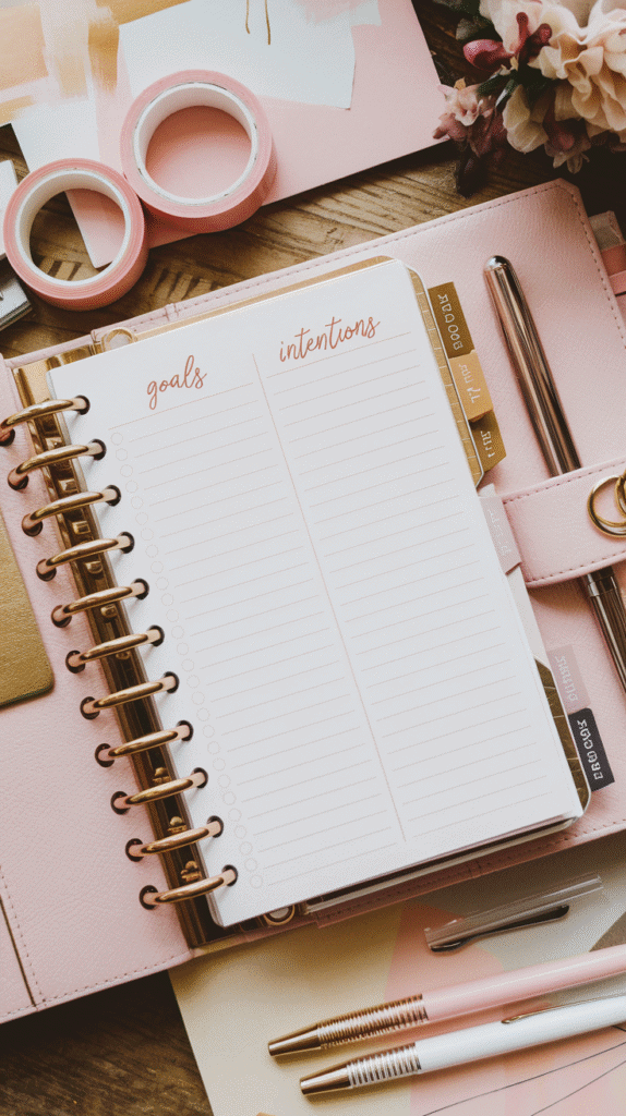 Using goals and intentions in tandem can prevent burnout and keep your motivation grounded in purpose. Pair each goal with a supporting intention that reflects the feeling behind it.