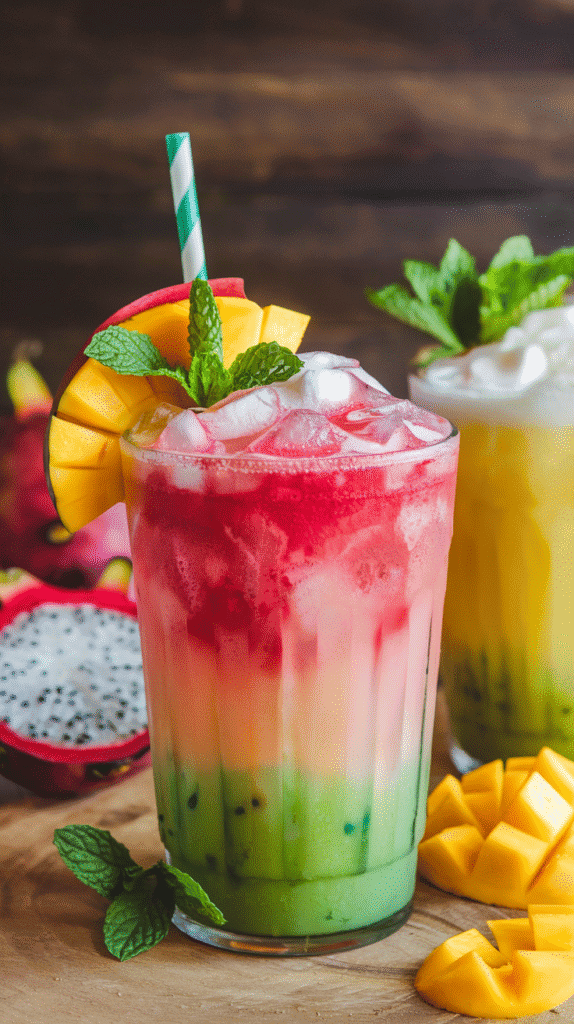 The Mango Dragonfruit Refresher is the vibrant, Instagram-famous choice. With sweet mango and exotic dragonfruit flavors (plus those fun dragonfruit pieces floating around.