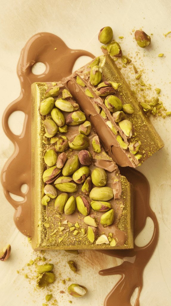 Patchi’s iconic flavor combo of milk chocolate and pistachio praline is creamy and crunchy.