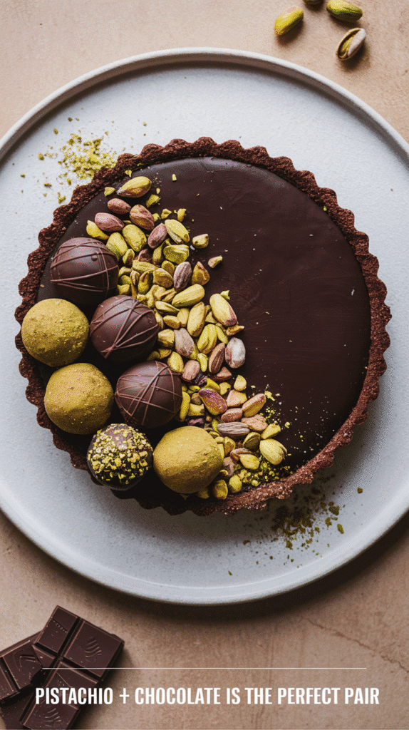 Pistachios bring a naturally sweet, earthy richness that plays beautifully with the bold flavor of dark Chocolate.