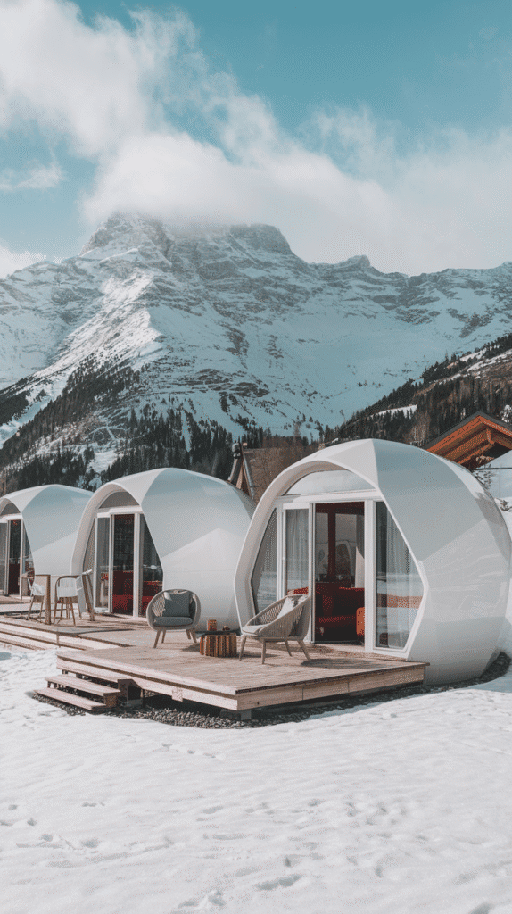 Escape to the Swiss Alps with Whitepod Eco-Luxury Hotel offering sustainable stay in cozy geodesic pods.