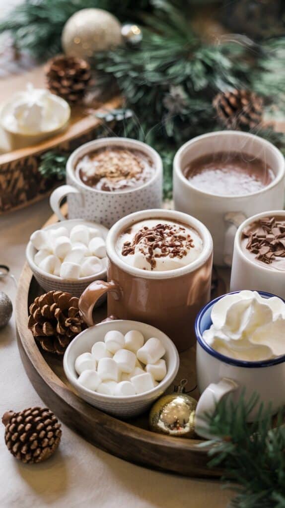 Seasonal DIY Projects: Create a cozy drink station with mugs, hot cocoa, and seasonal toppings.