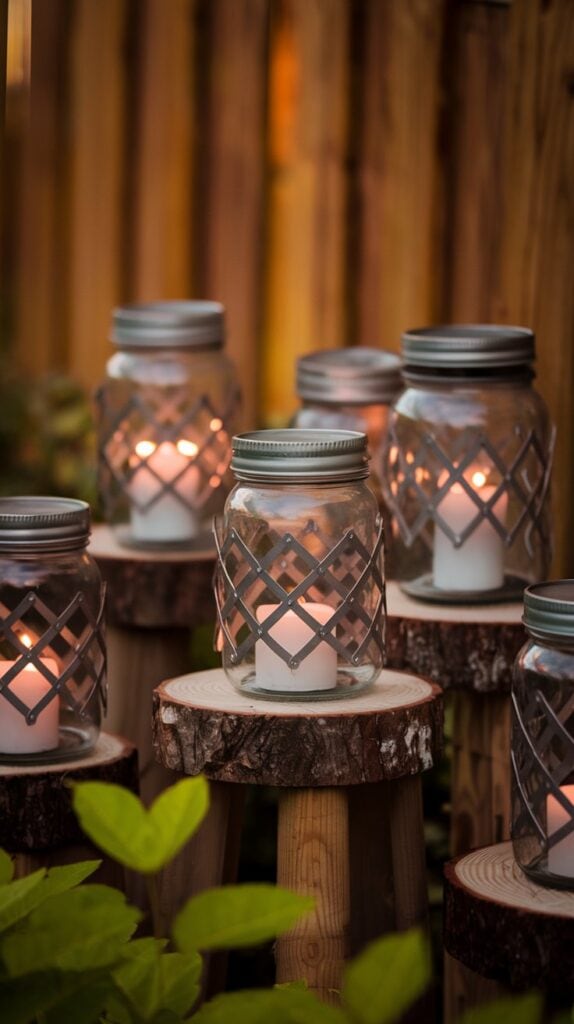 Use mason jars or recycled containers to create citronella candle lanterns for your patio or balcony.