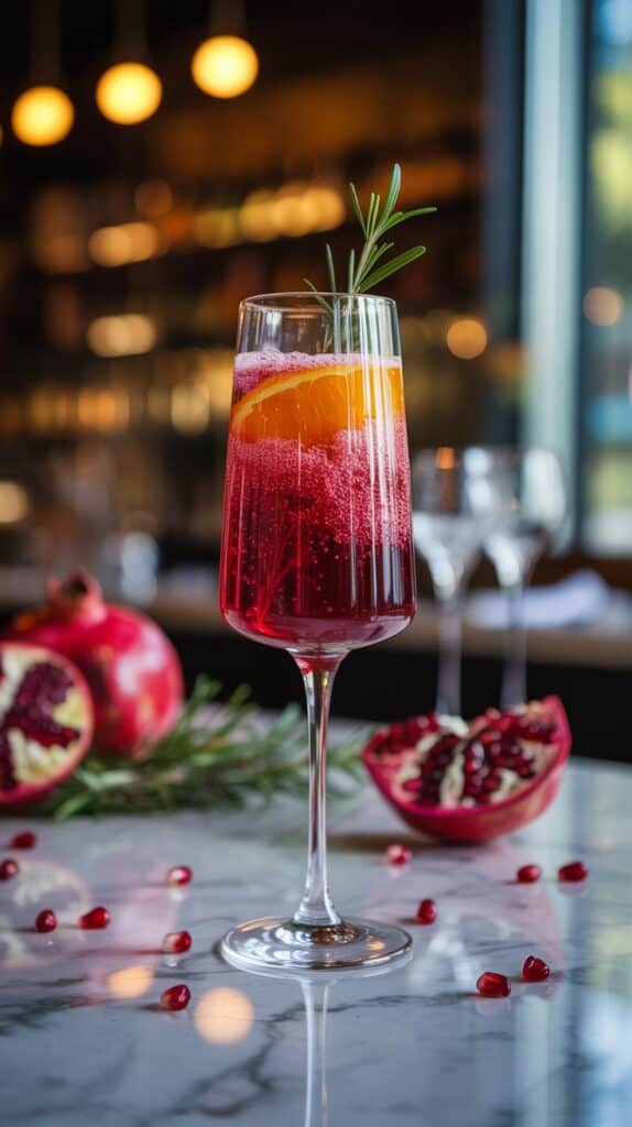 Non-Alcoholic Fall Drinks: Festive Pomegranate Fizz