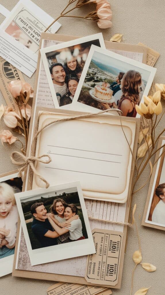 Simple DIY Advent Calendars: A handwritten list on pretty cardstock, surrounded by photos or memories that remind you what the season is truly about.