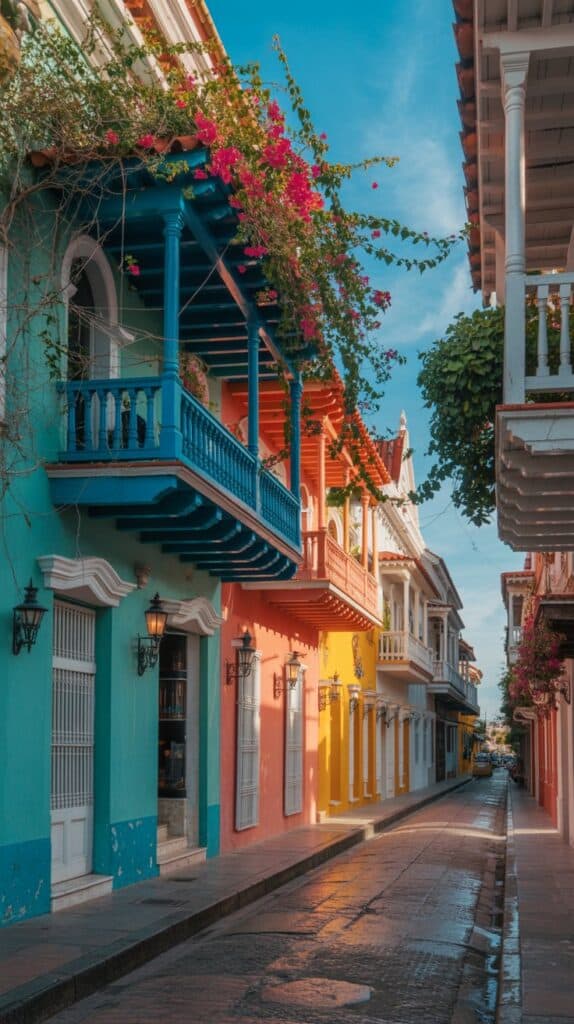 Walking through pastel alleys at sunset, hearing salsa music float from open windows.