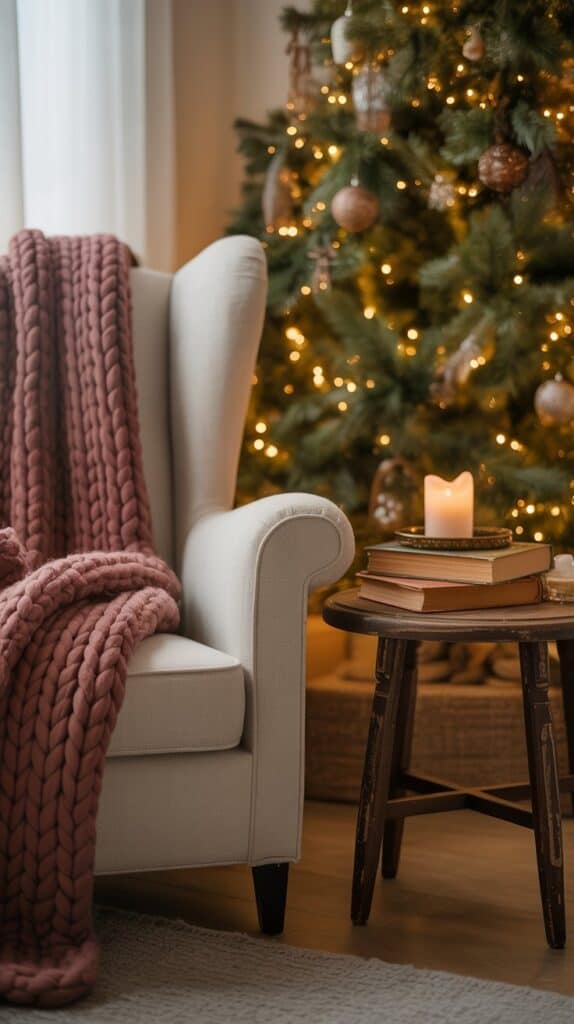 You curled up in your reading chair, surrounded by soft lights, your favorite holiday novel, and a steaming cup of peppermint hot chocolate.