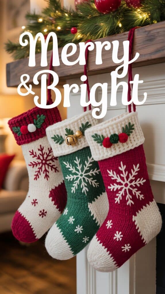 15 Cozy Christmas Crafts: Classic red felt with a fluffy cuff and a stitched initial.
