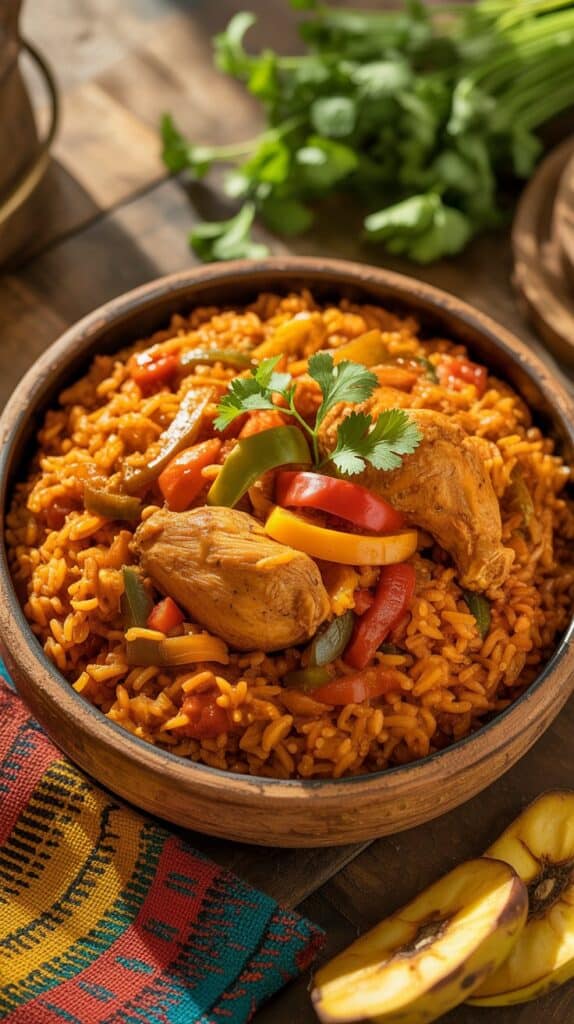 Made with rice, tomatoes, peppers, and spices, Jollof is the centerpiece of celebrations, a symbol of community, joy, and shared tradition.