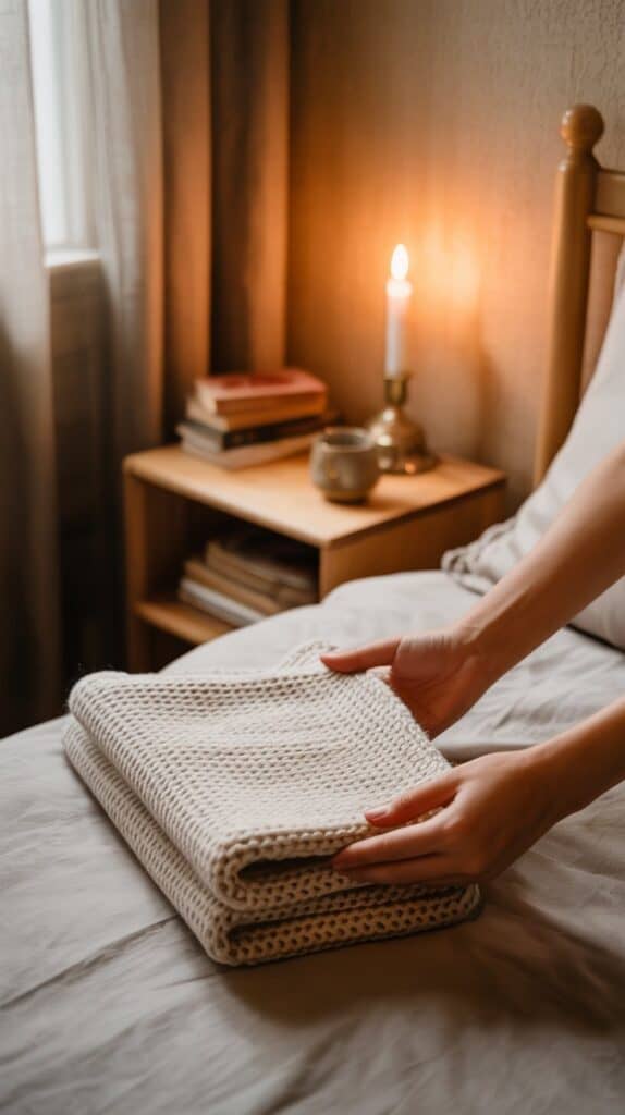 You tidy the space before bed, folding your blanket, blowing out your candle, resetting it for tomorrow. Every evening, it’s waiting for you: quiet, inviting, and yours.