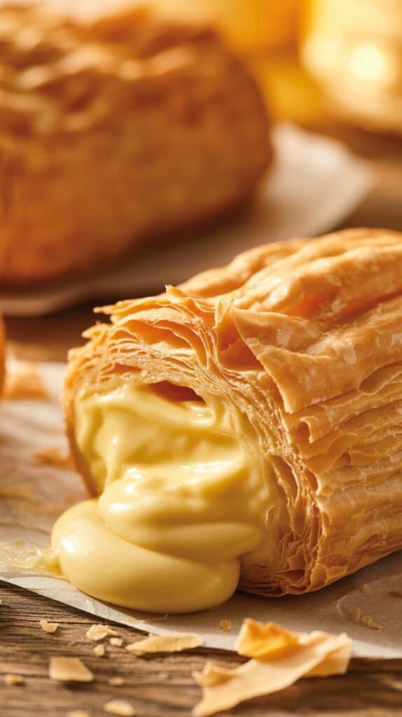 Bakeries Worth Flying For: Golden pastry layers filled with cream, the first bite revealing buttery flakes that dissolve like sugar, the kind of magic only a true baker can create.