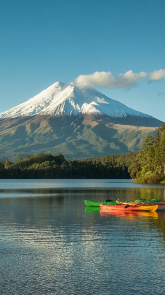 Lakesida Towns in Latin America: Watching the volcano reflect on the still lake as you unwind after a day of adventure.