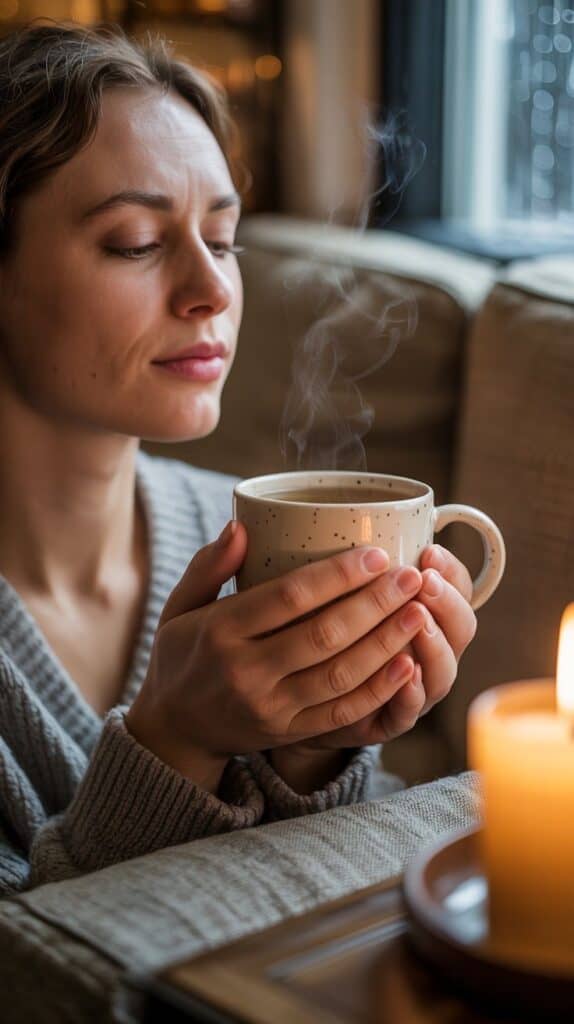 You pause mid-reaction, take a deep breath, and choose softness instead. Maybe you even hold a warm cup of tea in your hands, grounding yourself before responding.